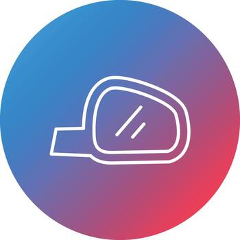 Side Mirror Line Gradient Circle Background Icon vector