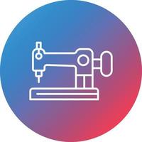 Sewing Machine Line Gradient Circle Background Icon vector