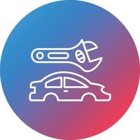 Car Body Repair Line Gradient Circle Background Icon vector