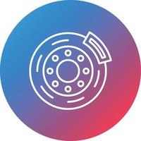 Brake Disc Line Gradient Circle Background Icon vector