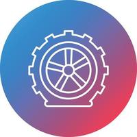 Flat Tire Line Gradient Circle Background Icon vector