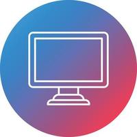 Monitor Line Gradient Circle Background Icon vector