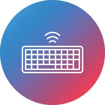 icono de fondo de círculo degradado de línea de teclado inalámbrico vector