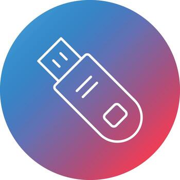 Flash Disk Line Gradient Circle Background Icon vector
