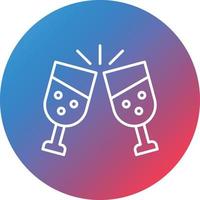 Cheers Line Gradient Circle Background Icon vector