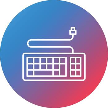 Keyboard Line Gradient Circle Background Icon vector