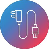 Power Plug Line Gradient Circle Background Icon vector