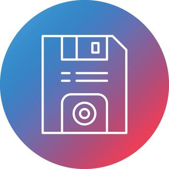 Floppy Disk Line Gradient Circle Background Icon vector