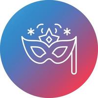 New Year Mask Line Gradient Circle Background Icon vector