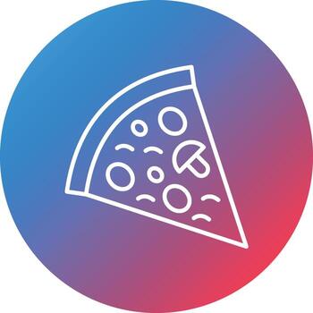 Pizza Slice Line Gradient Circle Background Icon vector