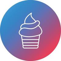 Cupcake Line Gradient Circle Background Icon vector