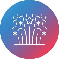Fireworks Line Gradient Circle Background Icon vector