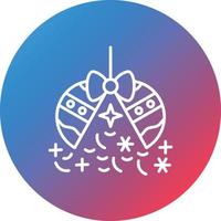 Confetti Ball Line Gradient Circle Background Icon vector