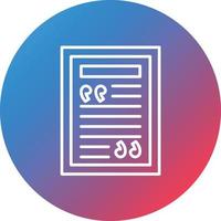 Quotes Line Gradient Circle Background Icon vector