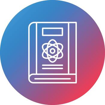 Physics Book Line Gradient Circle Background Icon vector