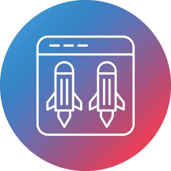 icono de fondo de círculo degradado de línea ddos vector