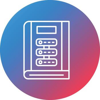 biblioteca base de datos línea gradiente círculo fondo icono vector