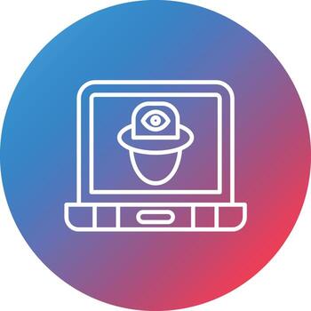 spyware línea gradiente círculo fondo icono vector