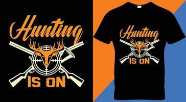 HUNTING HUNT VINTAGE T-SHIRT DESIGN. vector