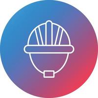 Helmet Line Gradient Circle Background Icon vector