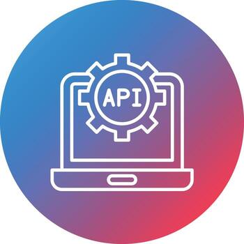 icono de fondo de círculo degradado de línea api vector