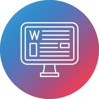 Wikipedia Line Gradient Circle Background Icon vector