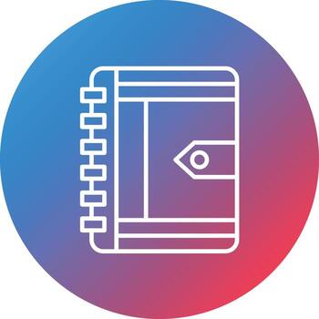 Diary Line Gradient Circle Background Icon vector