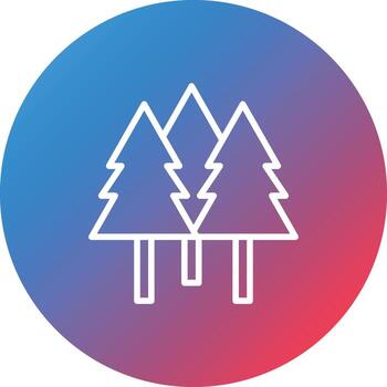 Forest Line Gradient Circle Background Icon vector