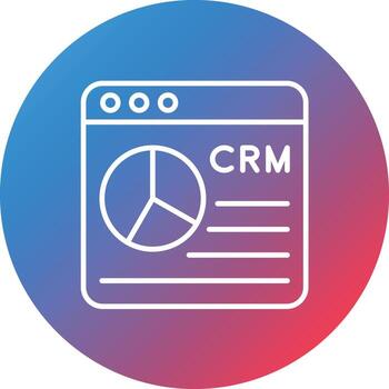 CRM Line Gradient Circle Background Icon vector