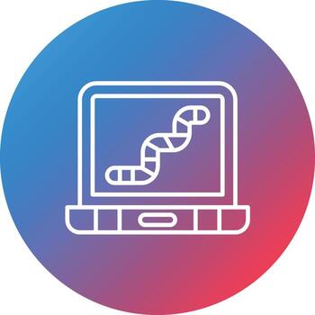 Computer Worm Line Gradient Circle Background Icon vector