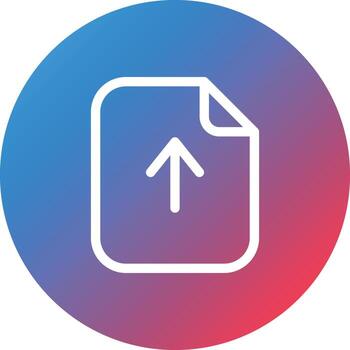 Upload Paper Line Gradient Circle Background Icon vector