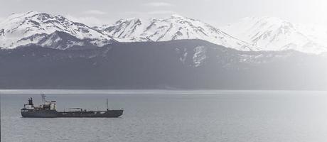Fishing seiners in Avacha Bay in Kamchatka peninsula photo