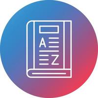 Dictionary Line Gradient Circle Background Icon vector