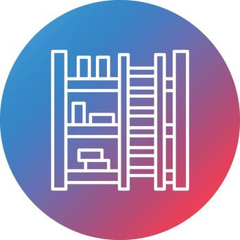 icono de fondo de círculo degradado de línea de escalera de biblioteca vector
