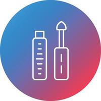 Lip Gloss Line Gradient Circle Background Icon vector