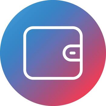 Wallet Line Gradient Circle Background Icon vector