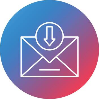 Inbox Line Gradient Circle Background Icon vector