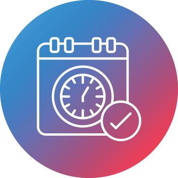 Schedule Line Gradient Circle Background Icon vector