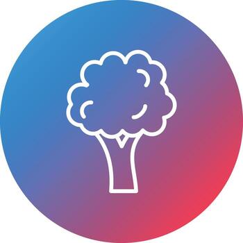 icono de fondo de círculo degradado de línea de árbol vector