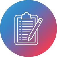 Taking Notes Line Gradient Circle Background Icon vector