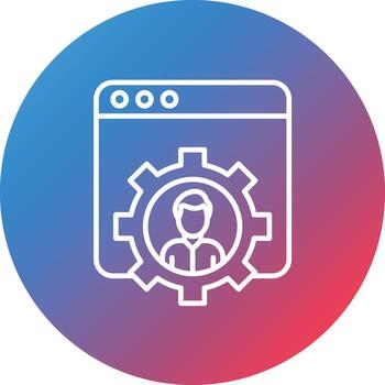 Development Line Gradient Circle Background Icon vector