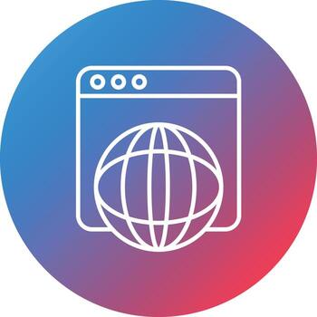 icono de fondo de círculo degradado de línea de internet vector