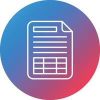 Spreadsheet Line Gradient Circle Background Icon vector