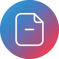 Remove Paper Line Gradient Circle Background Icon vector