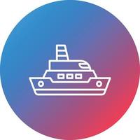 icono de fondo de círculo degradado de línea de barco vector