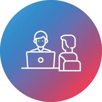Interview Line Gradient Circle Background Icon vector