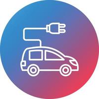 icono de fondo de círculo degradado de línea de coche ecológico vector