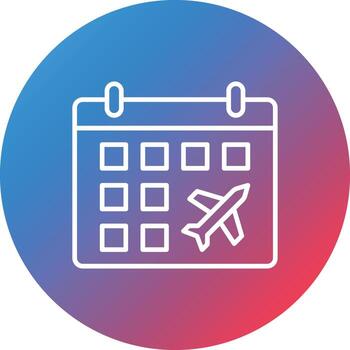 Schedule Line Gradient Circle Background Icon vector