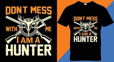 HUNTING HUNT VINTAGE T-SHIRT DESIGN. vector