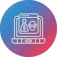 Online Robbery Line Gradient Circle Background Icon vector